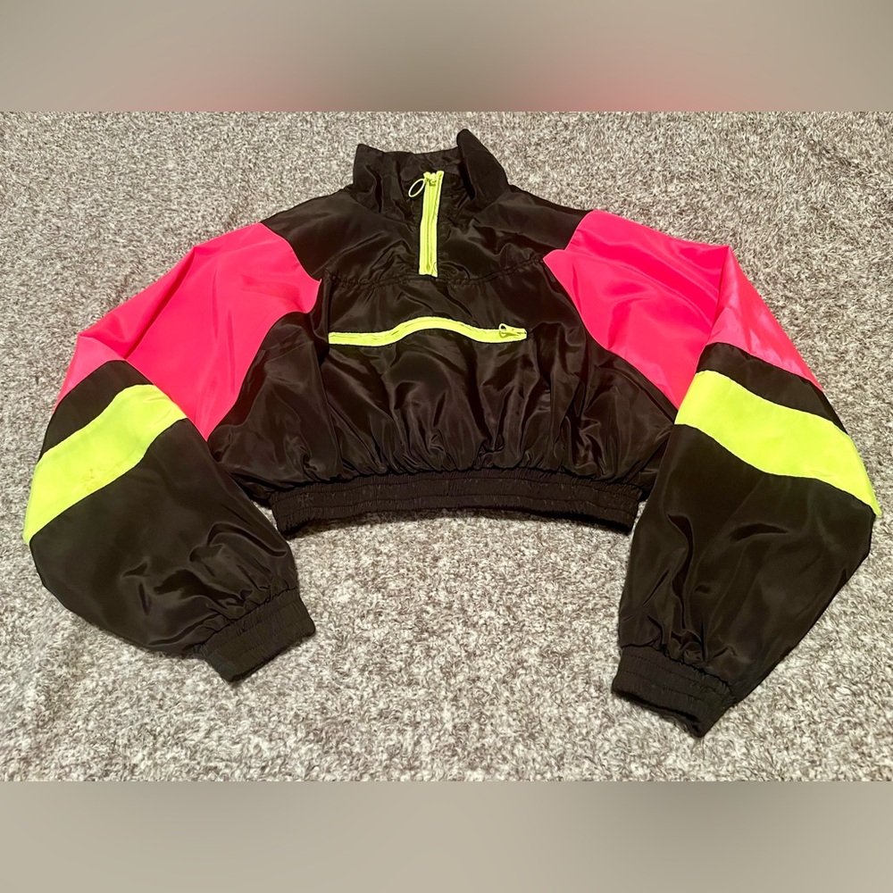 Half Zip Crop Top Sports Jacket - Lightweight